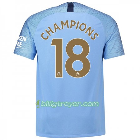 Billige Fotballdrakter Manchester City Champions 18 Hjemmedraktsett 2018/19 Kortermet